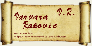Varvara Rapović vizit kartica